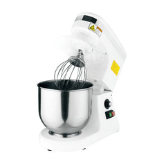 Omcan 7 qt White Countertop Planetary Mixer with Guard – 110V, 270W