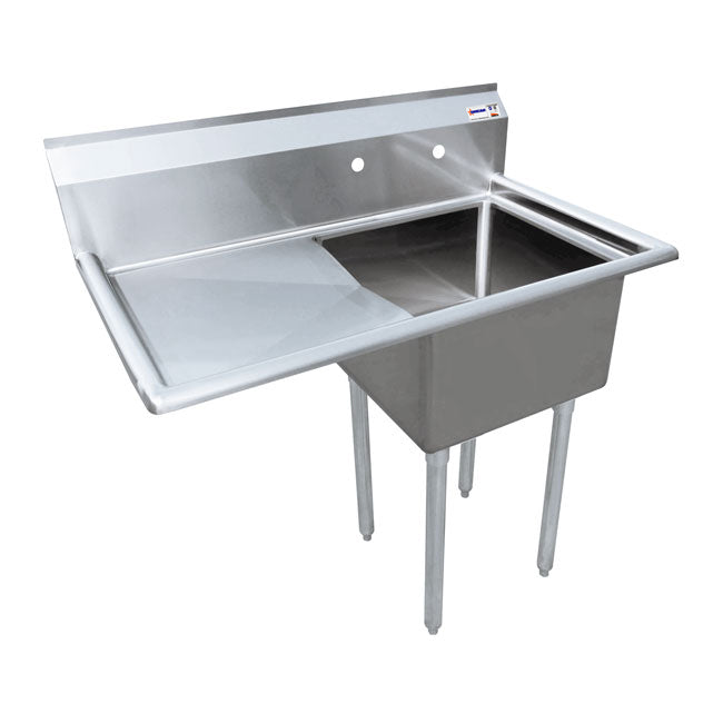 Omcan 18" × 18" × 11" One Tub Sink with Left Drainboard