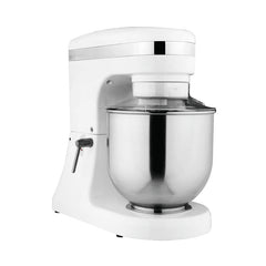 Omcan 7 qt White Countertop Planetary Mixer with Guard – 110V, 270W